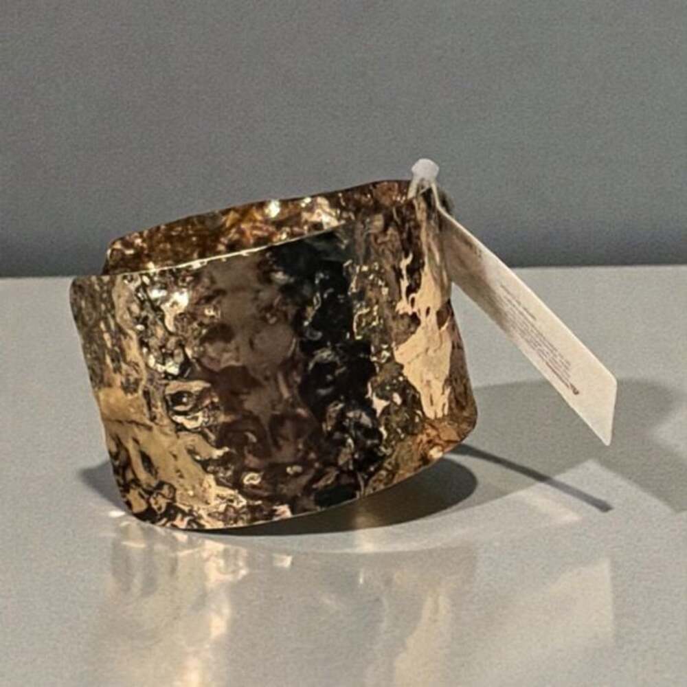 Fashion Nova Gold Hammered Cuff Bracelet
